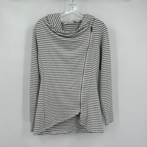 Andree By Unit Women Sz S Striped Asymmetrical Top Modern Casual Effortless Chic